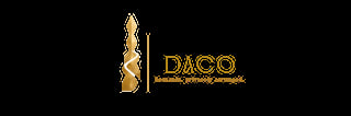 DACO logo featuring gold stylized tower design with text